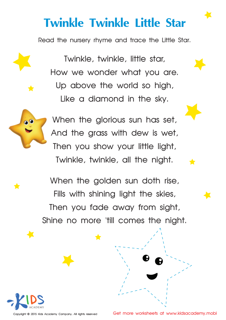 nursery rhyme worksheet for preschool