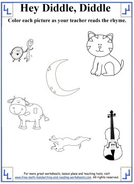 nursery rhymes worksheet
