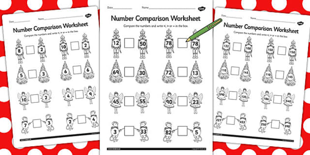 FREE! - The Nutcracker Number Comparison Worksheets - Twinkl