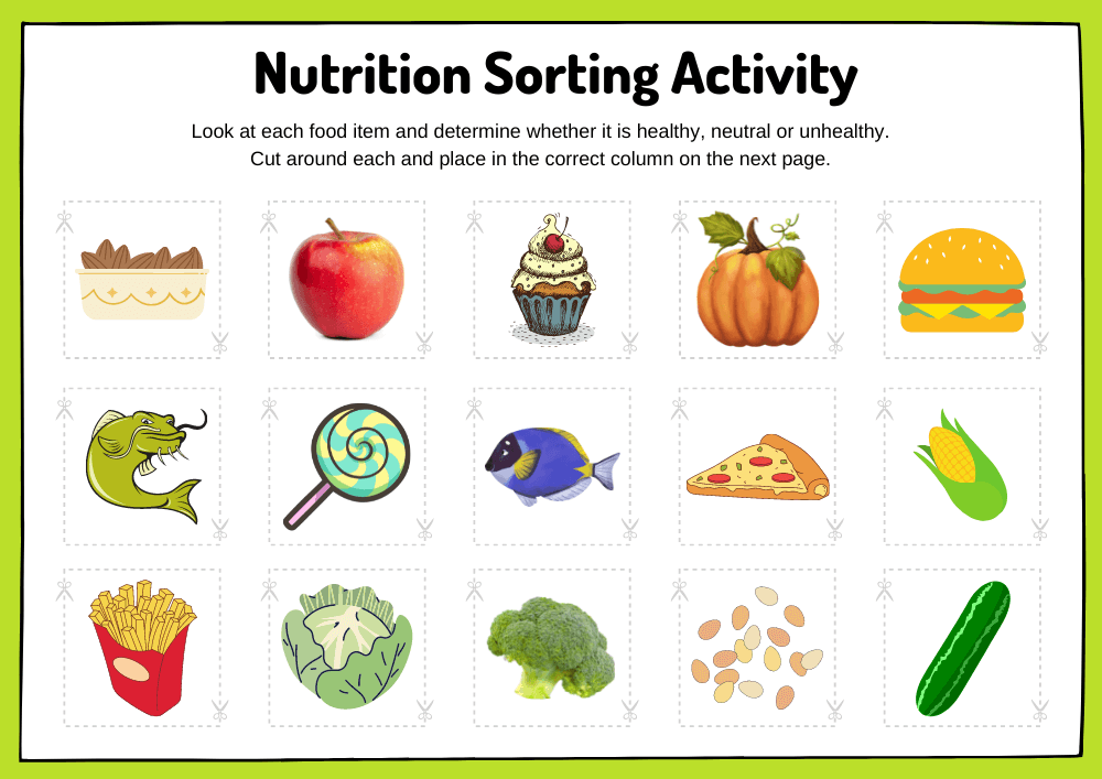 nutrition for kids worksheet