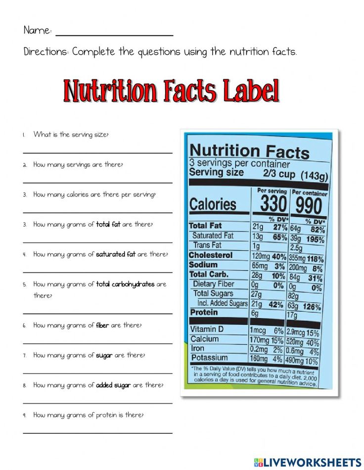 Free Printable Food Label Worksheets Free Printable Food Label Worksheets