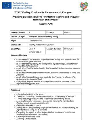 nutrition lesson plans