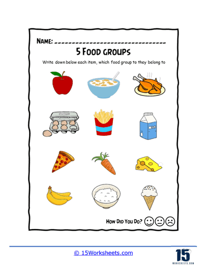 nutrition worksheet for kids
