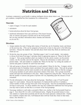 nutrition worksheet high school