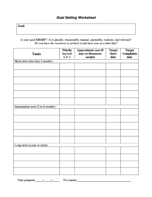 18 Printable goal setting template word Forms - Fillable Samples ...