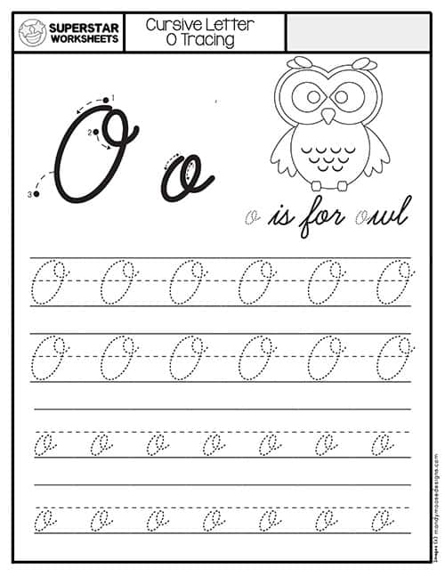 o tracing worksheet