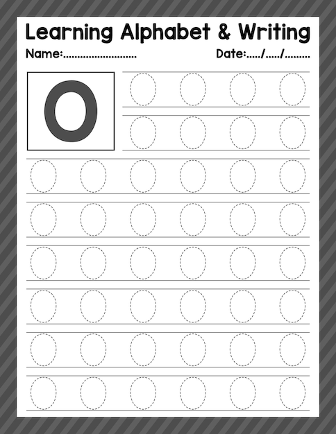 Premium Vector | Alphabet Letter O Tracing Beginning Letter ...
