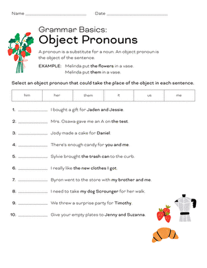 Grammar Basics: Object Pronouns | Interactive Worksheet ...