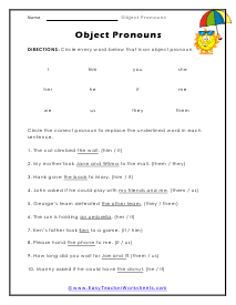 Object Pronoun Worksheets
