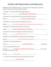 observations and inferences worksheet