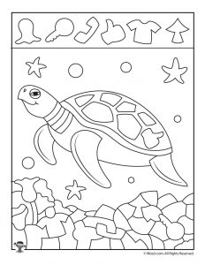 Ocean Hidden Picture Printables to Teach Shape Recognition | Woo ...