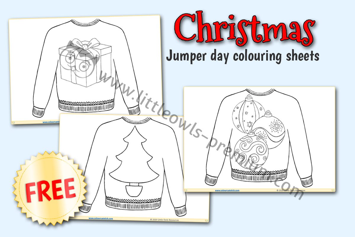FREE! Christmas Jumper Day Pattern Tracing Activity Ages 35