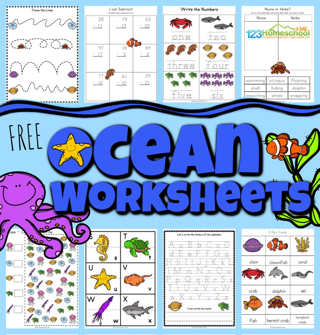 ? FREE FREE Printable Ocean Worksheets for Kids, Kind