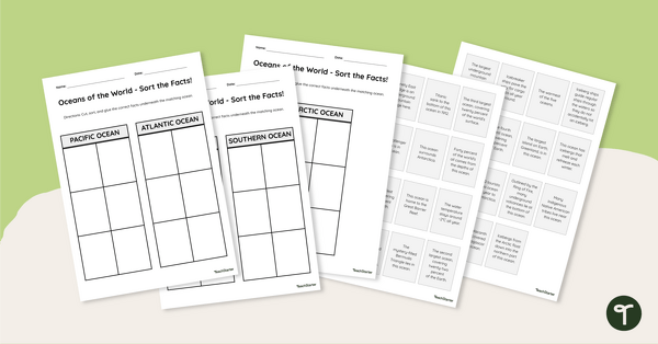 oceans of the world worksheet