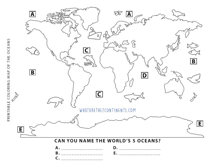oceans of the world worksheet