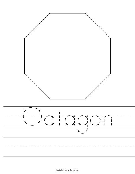 octagon worksheet for preschool
