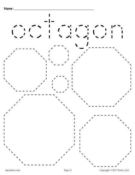 octagon worksheet for preschoolers