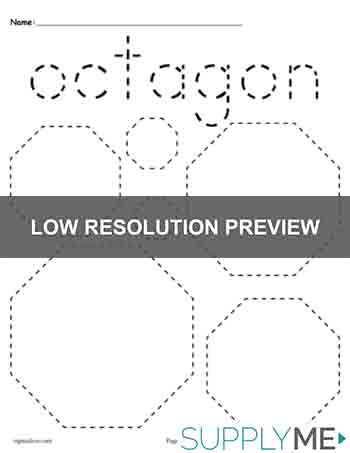 octagon worksheet for preschoolers