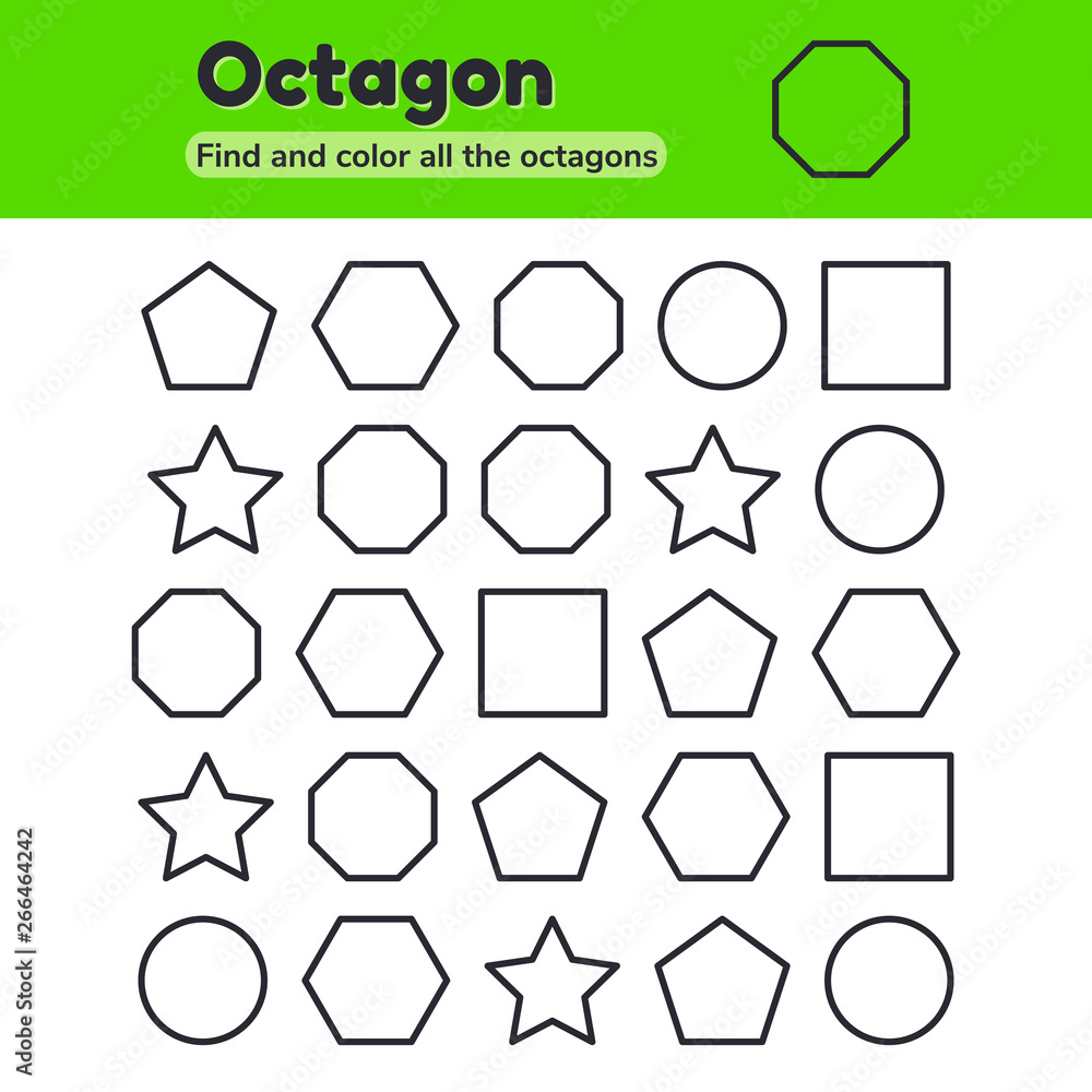 octagon worksheet for preschoolers