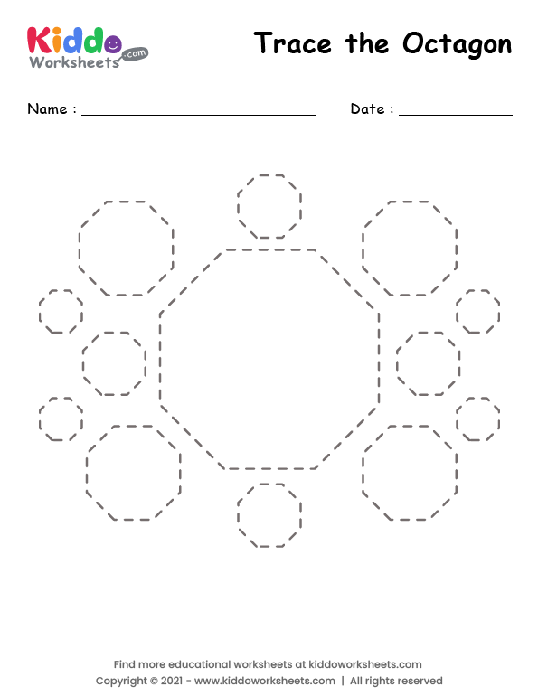 Free Printable Tracing Shape Octagon Worksheet - kiddoworksheets