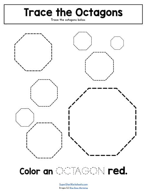 octagon worksheet for preschoolers
