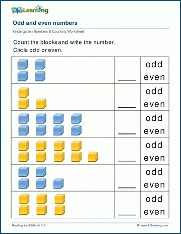 Odd and Even Numbers Worksheets for Preschool and Kindergarten ...