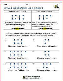 odd and even number worksheet for 2nd grade