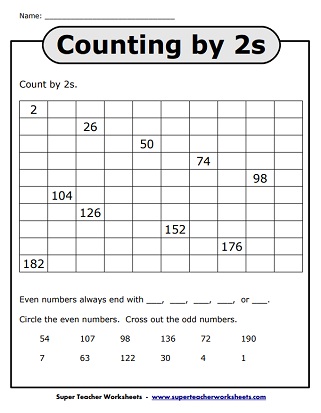 Even and Odd Numbers Worksheets