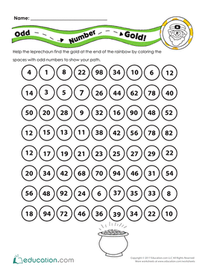 Odd Number Gold | Interactive Worksheet 