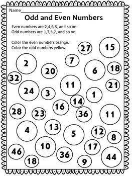 odd and even worksheet free