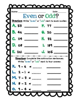 odd and even worksheet free