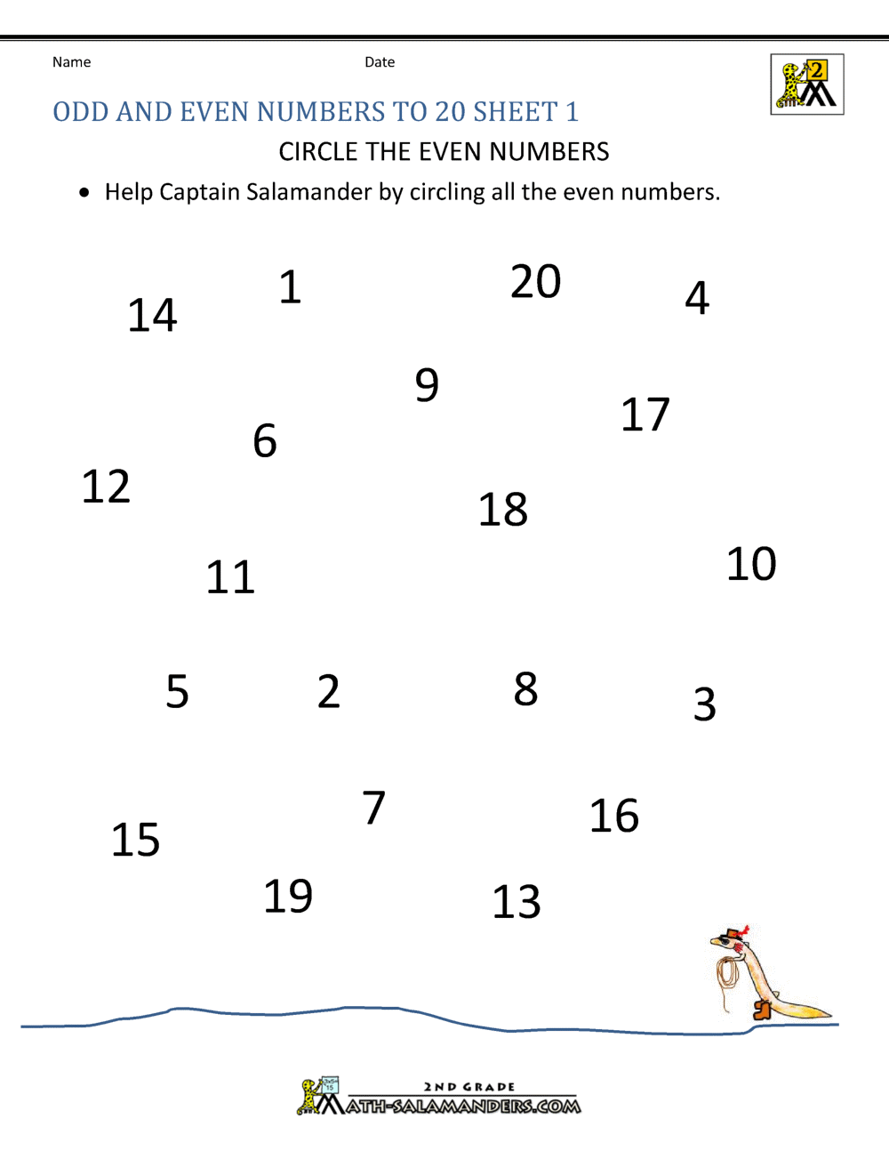 Odd Numbers and Even Numbers Worksheet