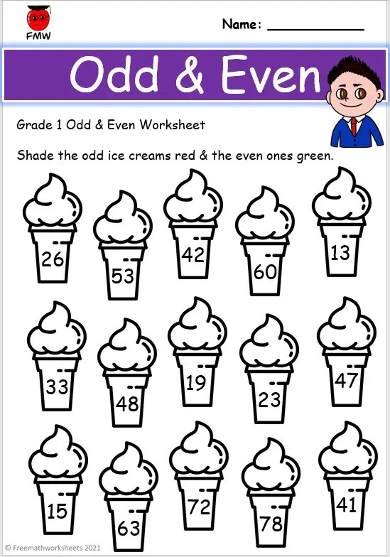 Grade 1 Odd Even Worksheets | Free Worksheets | Printables