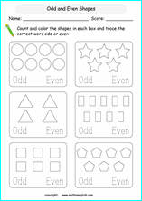 Grade 1 Odd &  Even Numbers math school worksheets for primary and ...
