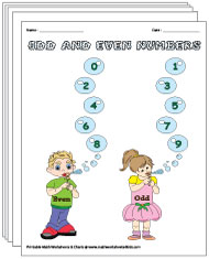 Odd and Even Numbers Worksheets