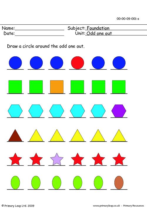odd one out worksheet for