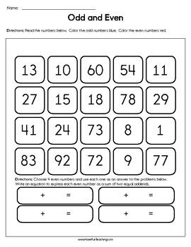 Odd and Even Worksheet by Have Fun Teaching worksheets library
