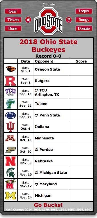 ohio state university football schedule 2017 printable