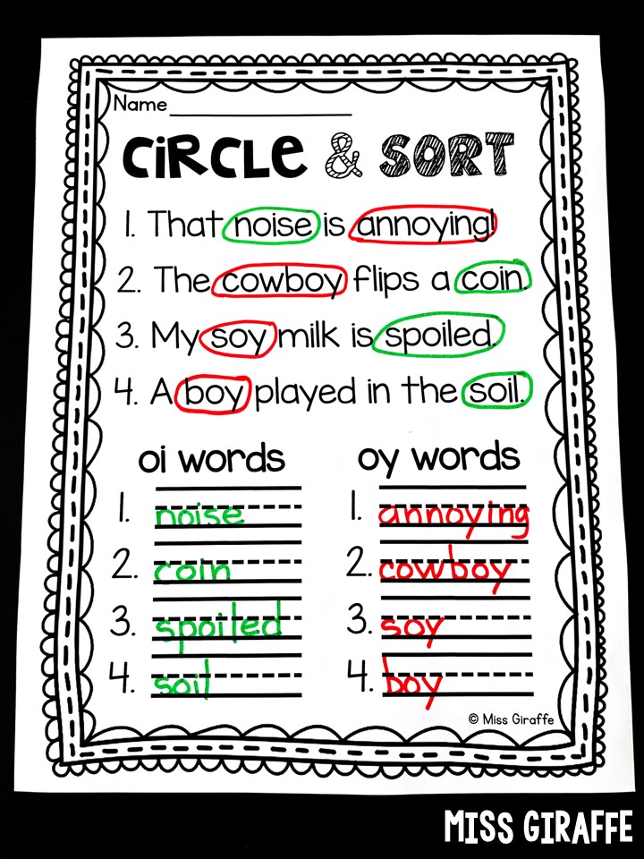 Miss Giraffes Class: Teaching the OI and OY Sound