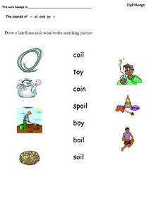 The Sounds of OI and OY Worksheet for 1st Grade | Lesson Planet