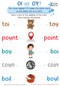 Diphthongs Oi, Oy, Ow, And Ou worksheet  