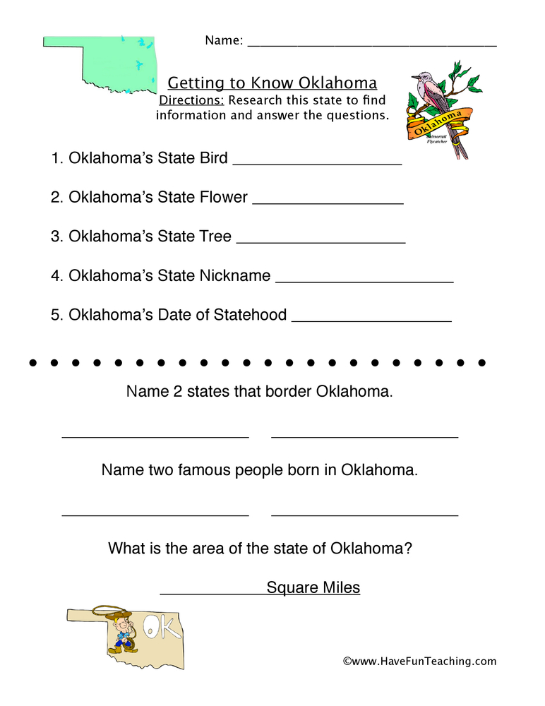oklahoma worksheet