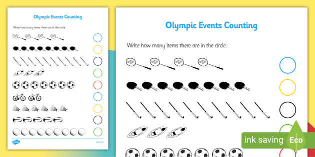 Olympics Sports Events Counting Worksheet / Worksheet