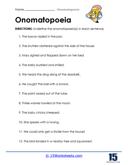 Onomatopoeia Worksheets - 15 Worksheets Library