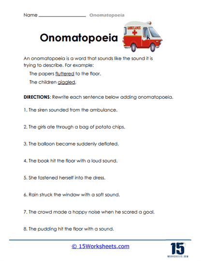 Onomatopoeia Worksheets - 15 Worksheets Library