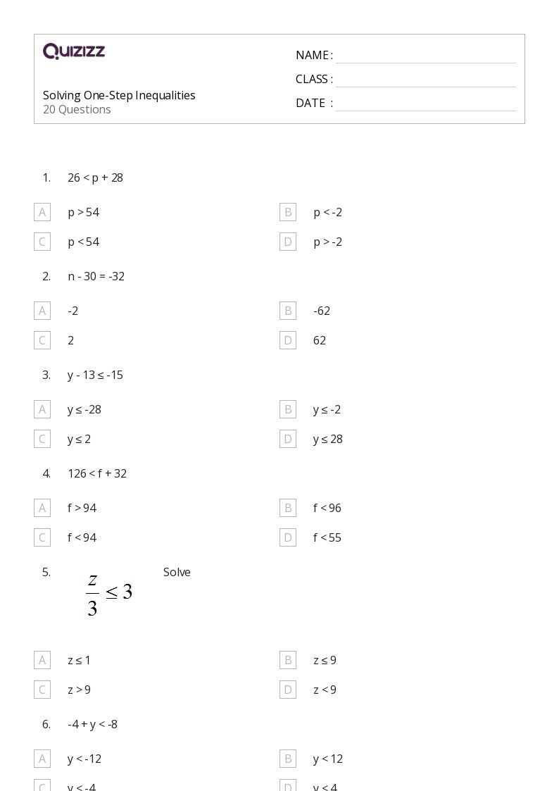 Free One And Two Step Inequalities Worksheet Download Free One And Two Free one and two step inequalities worksheet download free one and two