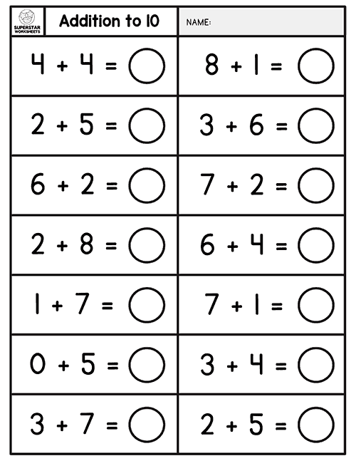 Single Digit Addition Worksheets -Worksheets Library