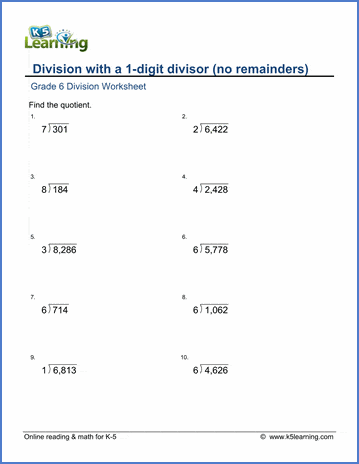 one digit division