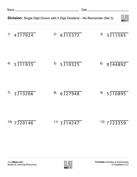 one digit division