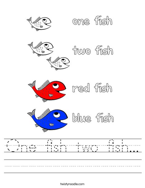 One fish two fish Worksheet - Twisty Noodle